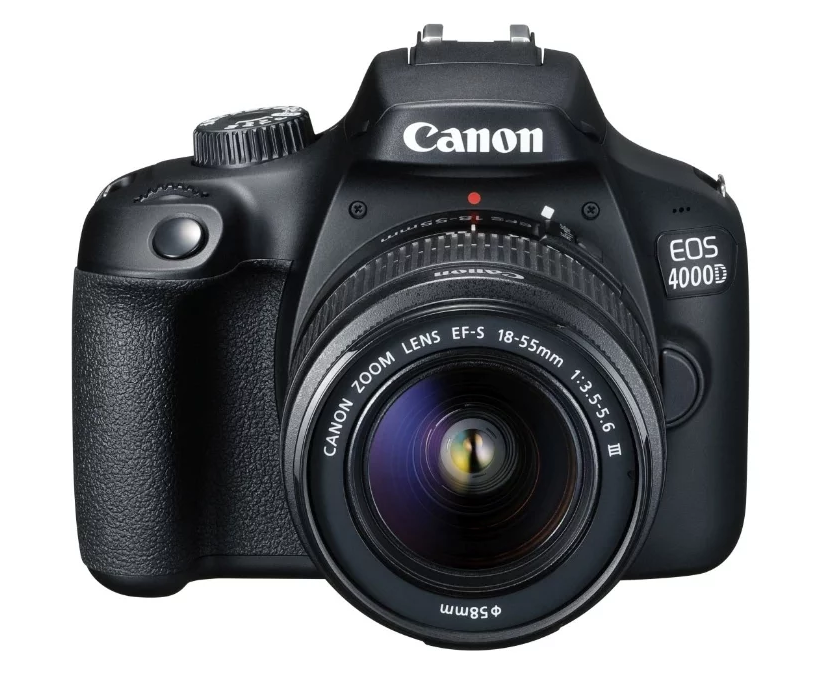 Комплект SLR фотоапарати Canon EOS 4000D за видео
